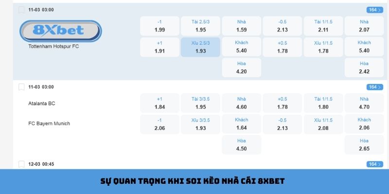 Sự quan trọng khi soi kèo nhà cái 8xbet