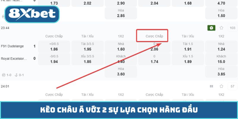 Kèo châu Á với 2 sự lựa chọn hàng đầu